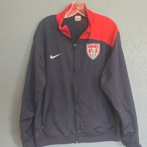 Nike Men's Navy and Red Windbreaker Jacket